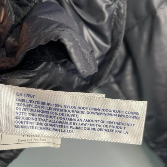 GAP Black Down Fill Puffer Jacket Nylon Lightweight Zip Snap Pockets Granola M - Picture 12 of 15
